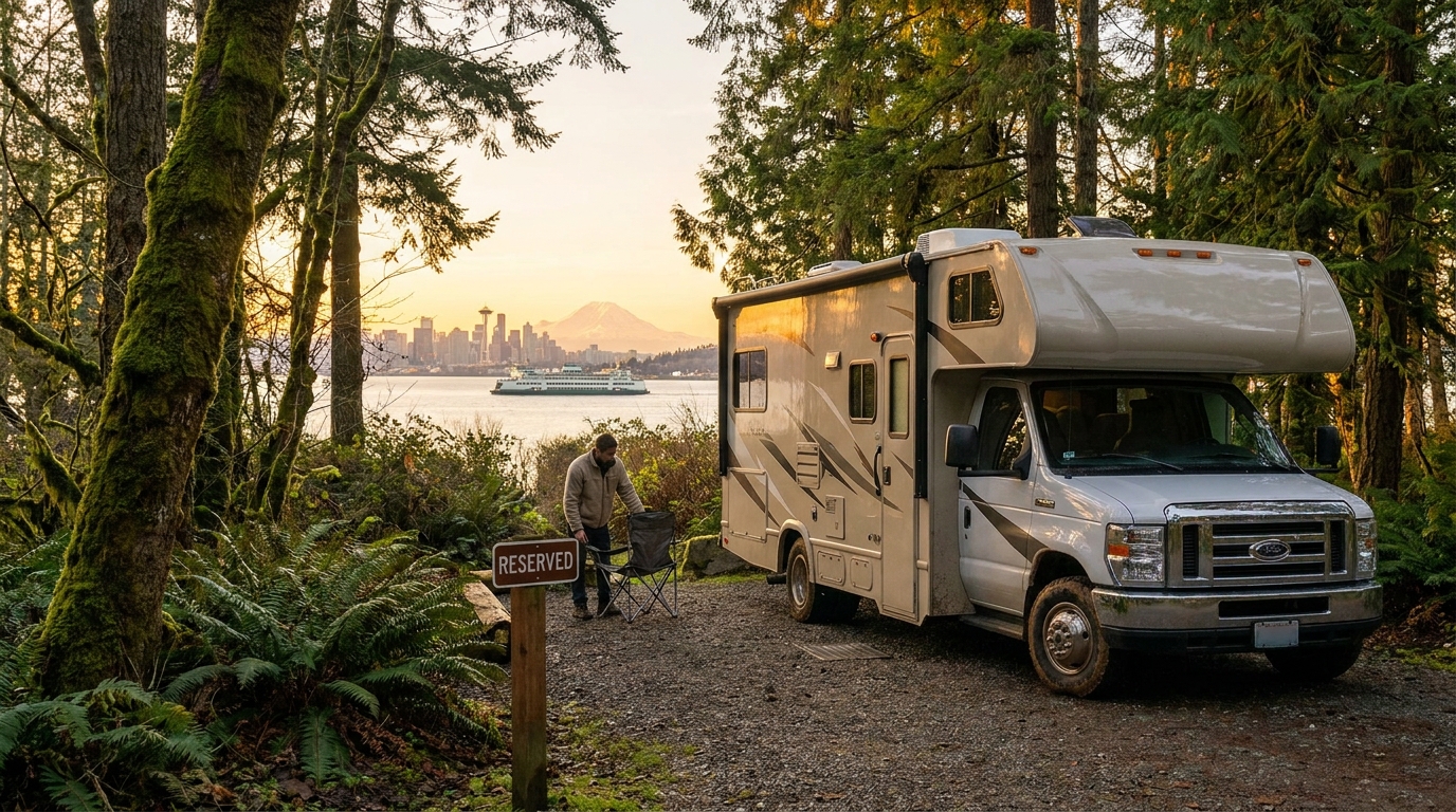 Map for Last-Minute RV Camping in Seattle - Available Sites 2026